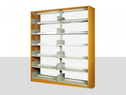 HZ-w17木護板單柱雙面書架